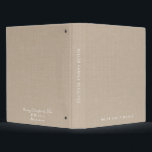 Minimal Linen Family Recipe Christmas Message 3 Ring Binder<br><div class="desc">Simple family recipe binder features a modern design with modern font on beige linen background. Custom family name presented on the front and spine in stylish simple font. A personalized Merry Chiristmas with love message in elegant script on the back. A simple family recipe binder makes for the perfect personalized...</div>
