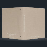 Minimal Linen Family Recipe Christmas Message 3 Ring Binder<br><div class="desc">Simple family recipe binder features a modern design with modern font on beige linen background. Custom family name presented on the front and spine in stylish simple font. A personalized Merry Chiristmas with love message in elegant script on the back. A simple family recipe binder makes for the perfect personalized...</div>