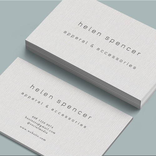 Minimal Linen Texture Business Card