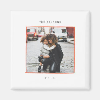 Minimal Lines Holiday Photo Magnet