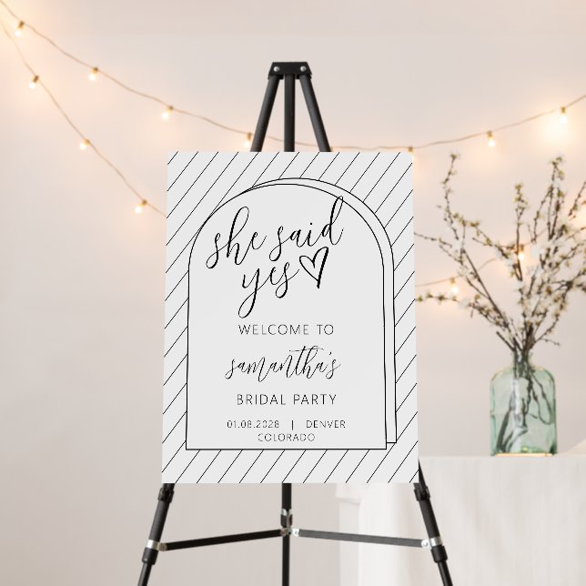Minimal Lines Script Welcome Bridal Shower Sign (In Situ (Stand))