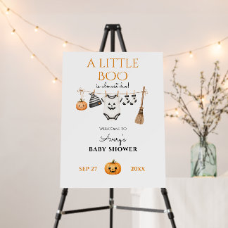 Minimal Little Boo Halloween Baby Shower Foam Board