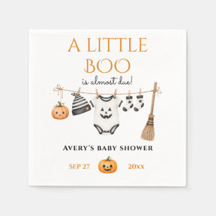Minimal Little Boo Halloween Baby Shower Napkins