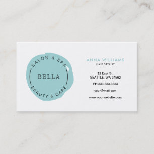 Minimal Logo Aqua Salon and Spa appointment card
