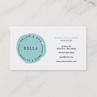 Minimal Logo Aqua Salon and Spa appointment card