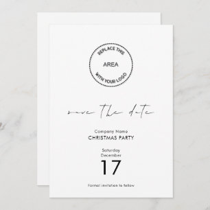 Minimal Logo Company Christmas Party Save the Date Invitation