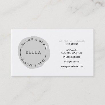 Minimal Logo Gray Salon and Spa appointment card