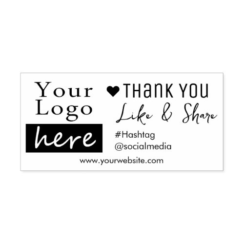 Minimal Logo Like Share Social Media Self_inking Stamp