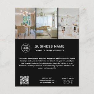 Minimal Logo Photo Black Business Flyer