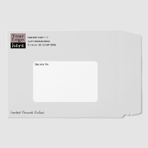 Minimal Logo QR Code Rigid Gray Envelope Mailers