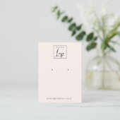 Minimal Logo Soft Blush Pink Earring Display Business Card (Standing Front)