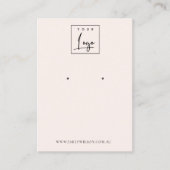 Minimal Logo Soft Blush Pink Earring Display Business Card (Front)