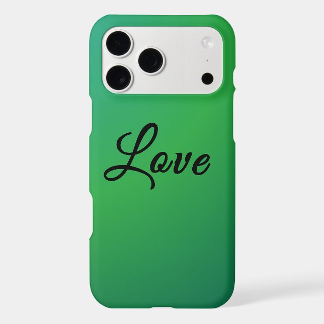 Minimal "love" Green phone case (Back)