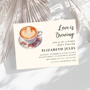 Minimal Love Is Brewing Coffee Bridal Shower Invitation