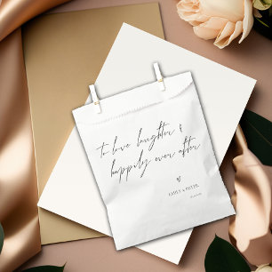 Minimal Love Laughter Happily Ever After Wedding Favor Bag