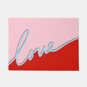 Minimal Love Script Valentines Coir Doormat