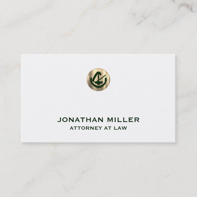 Minimal Luxury Attorney at Law  Business Card (Front)
