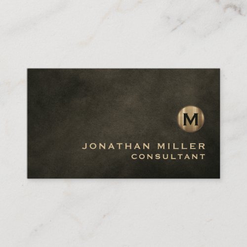 Minimal Luxury Black Gold Monogram Business Card