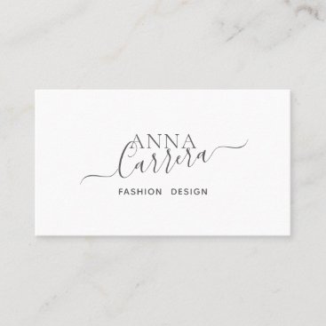 Minimal Luxury Boutique Black White Calligraphy Business Card