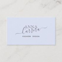 Minimal Luxury Boutique Blue Modern Calligraphy Business Card
