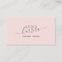 Minimal Luxury Boutique Blush Modern Calligraphy Business Card