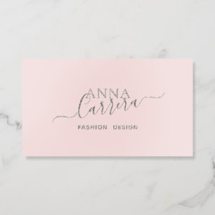 Minimal Luxury Boutique Blush Modern Calligraphy Raised Spot UV Business Card