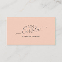 Minimal Luxury Boutique Coral Modern Calligraphy Business Card