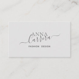 Minimal Luxury Boutique Gray Modern Calligraphy Business Card