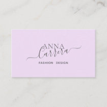 Minimal Luxury Boutique Purple Modern Calligraphy Business Card