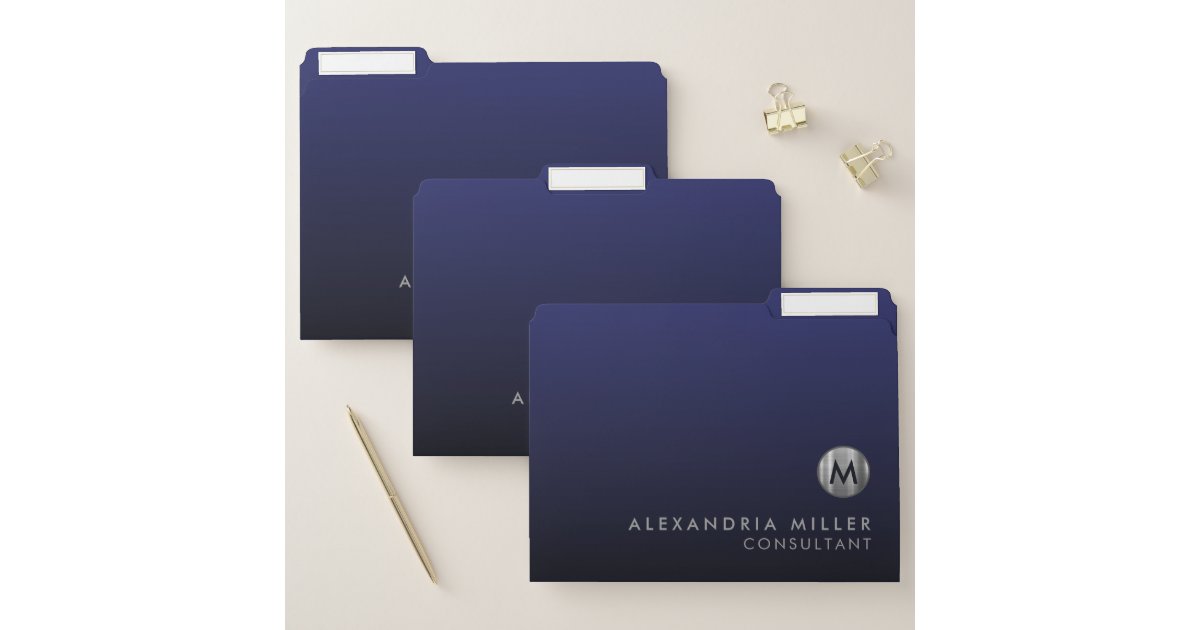 Minimalistic Soft Gradient Modern Monogram File Folder