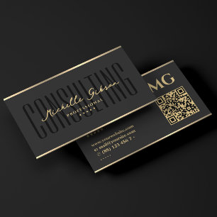 Minimal Luxury Consulting Professional Black Business Card