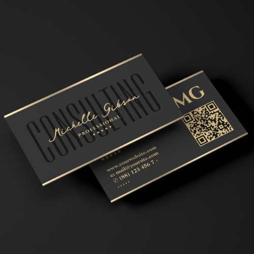 Minimal Luxury Consulting Professional Black  Business Card