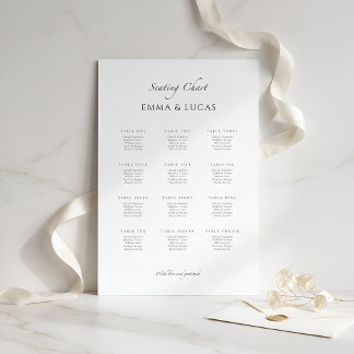 Minimal Luxury  Elegant Wedding Seating Chart Sign