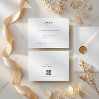 Minimal Luxury | Modern RSVP Card with QR Code