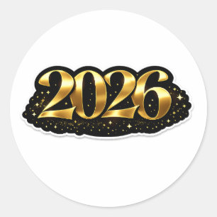 Minimal luxury New Year 2026 sticker design