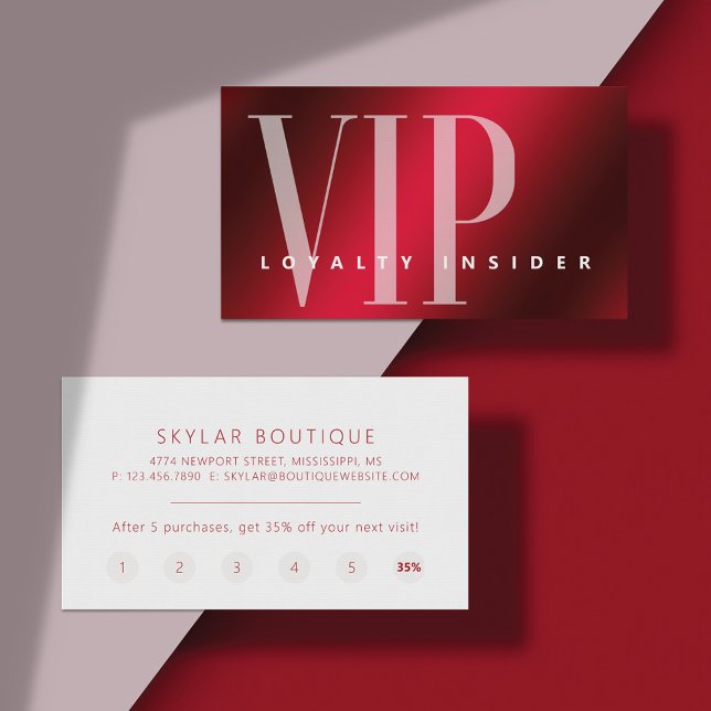 Minimal Luxury Ruby Red VIP Loyalty Card (Creator Uploaded)