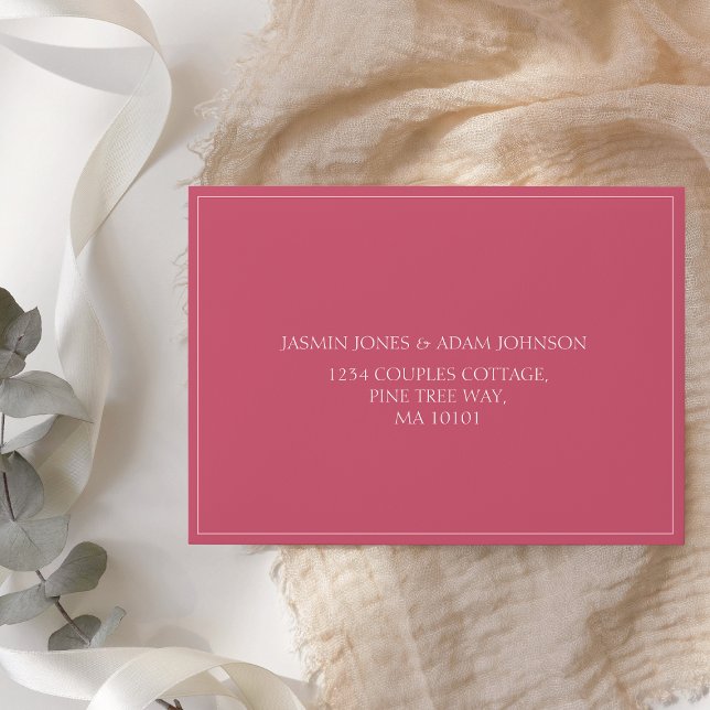 Minimal Magenta Pink Modern Wedding Envelope (Creator Uploaded)