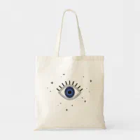 Personalized Canvas Tote Bag Evil Eye Protection 