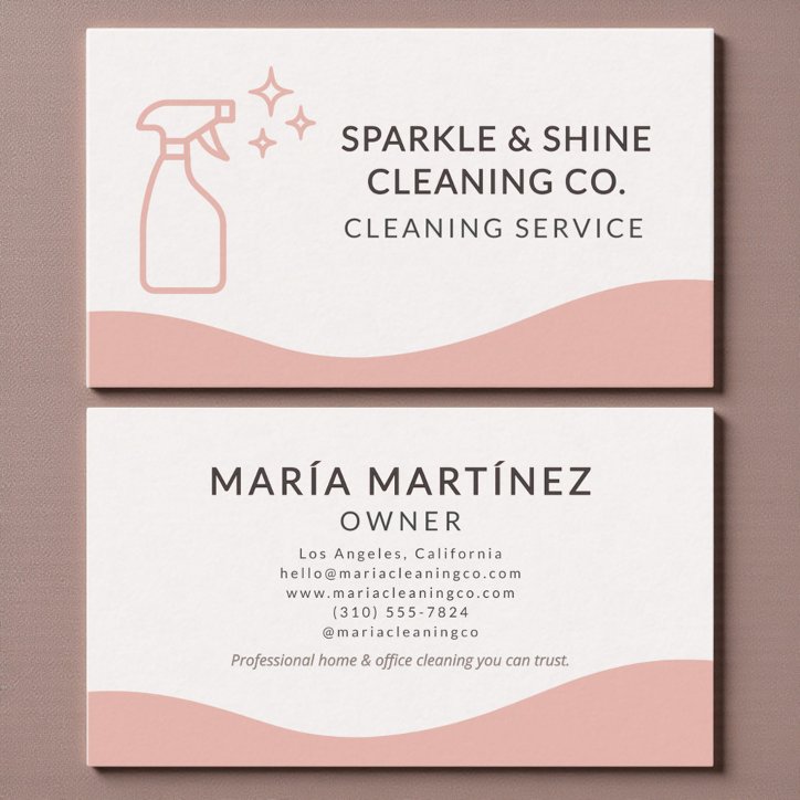 Minimal Maid House Cleaning Service Business Card