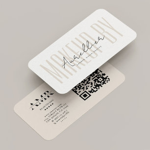 Minimal Makeup Artist Cosmetologist Aesthetic Sand Business Card