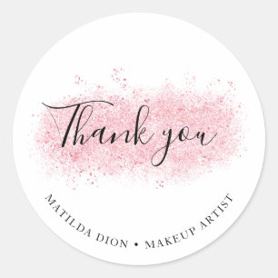Minimal Makeup Artist Thank You Sticker