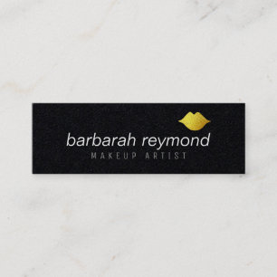 minimal makeup beauty professional modern black mini business card