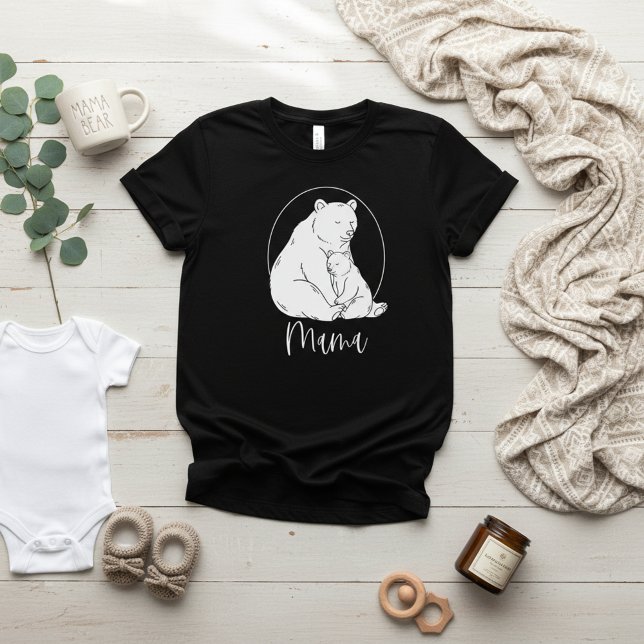 Minimal Mama Bear Line Art Design T-Shirt (Creator Uploaded)