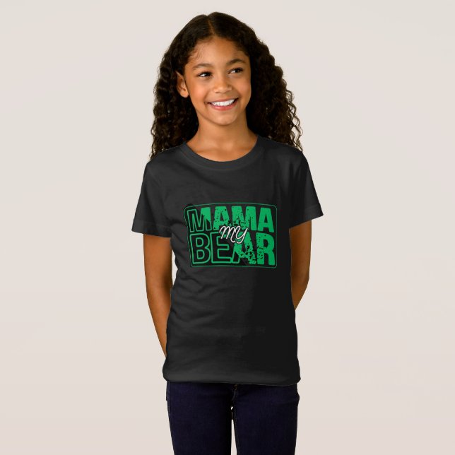 Minimal Mama Bear Typography Art T-Shirt (Front Full)