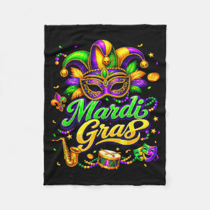 Minimal Mardi Gras New Orleans Party Fleece Blanket