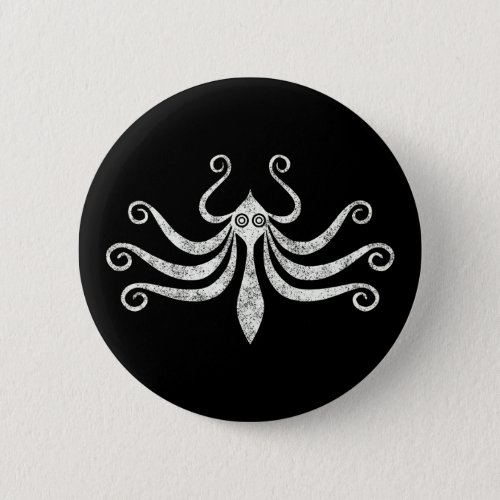 Minimal Marine Style Minoan Octopus distressed Button
