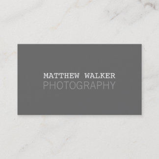 MINIMAL masculine type modern smart charcoal grey Business Card