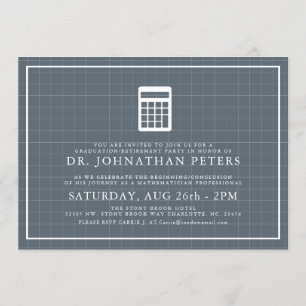 Minimal Mathematician Graduation Retirement Invite