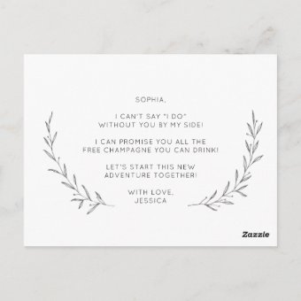 Minimal Matron of Honor Proposal Card with Photo | Zazzle