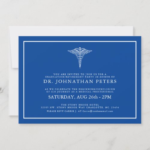 Minimal Medical GraduationRetirement Invitation